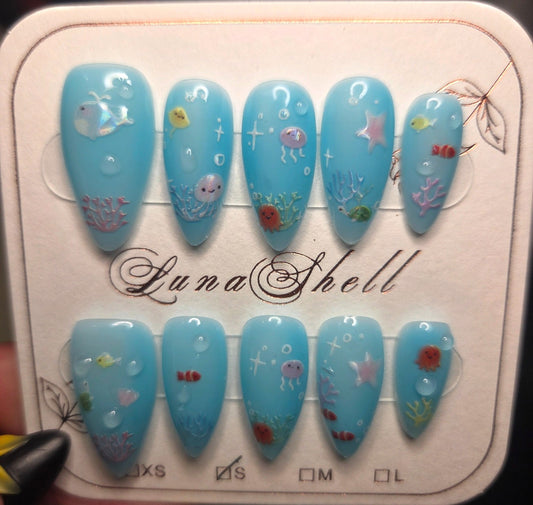 Tiny Tide Pool Press-On Nails