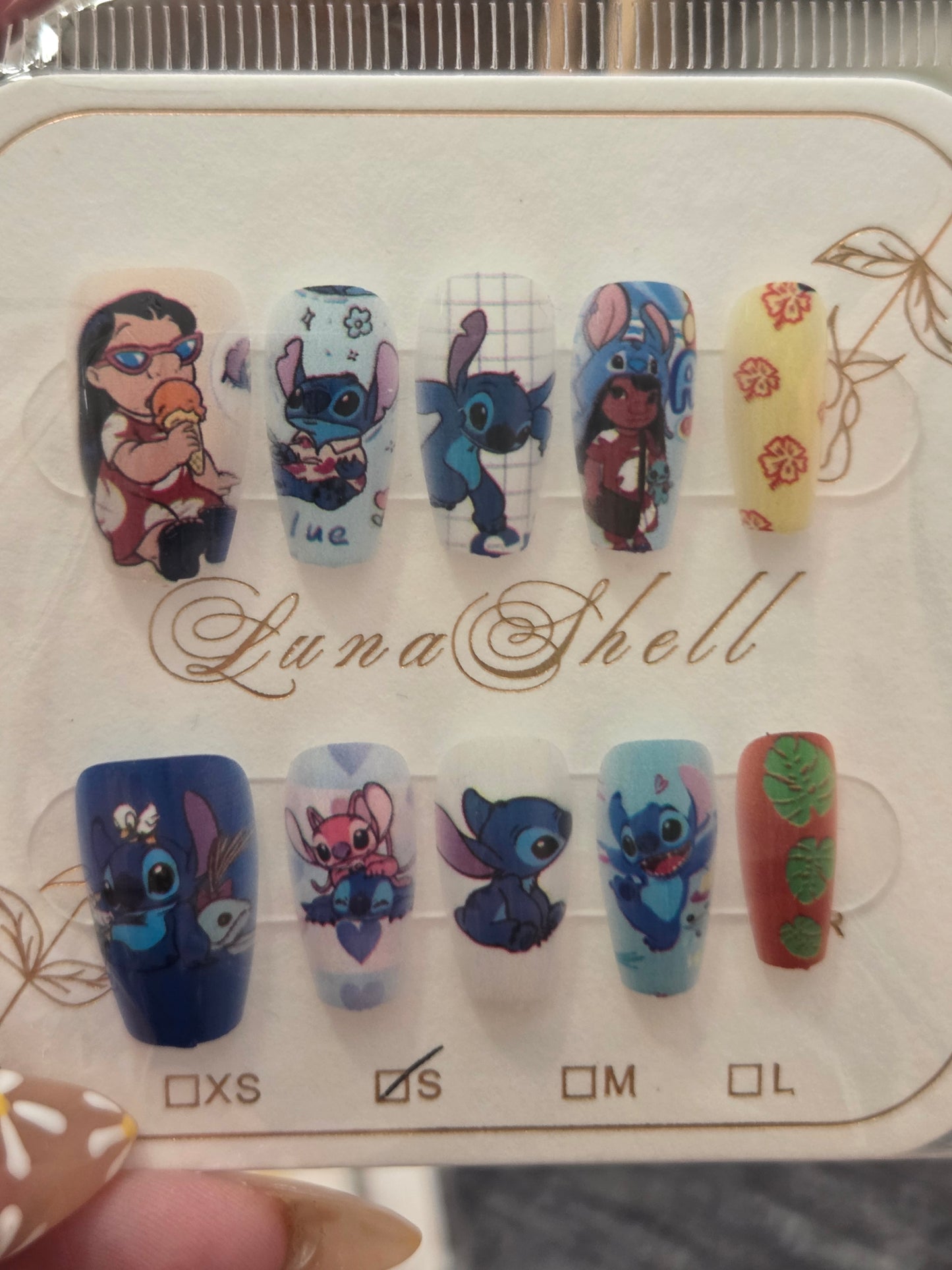 Blue Alien Press-On Nails