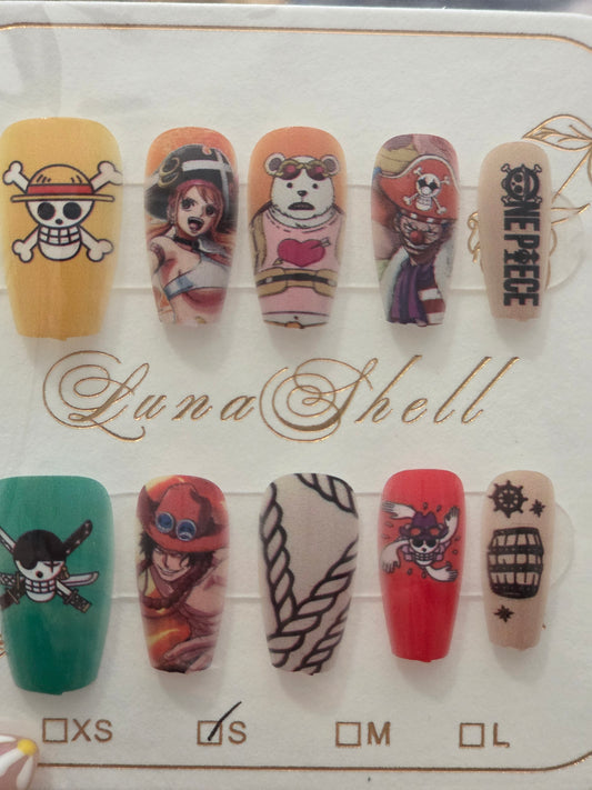 Straw Hat Pirate Press-On Nails