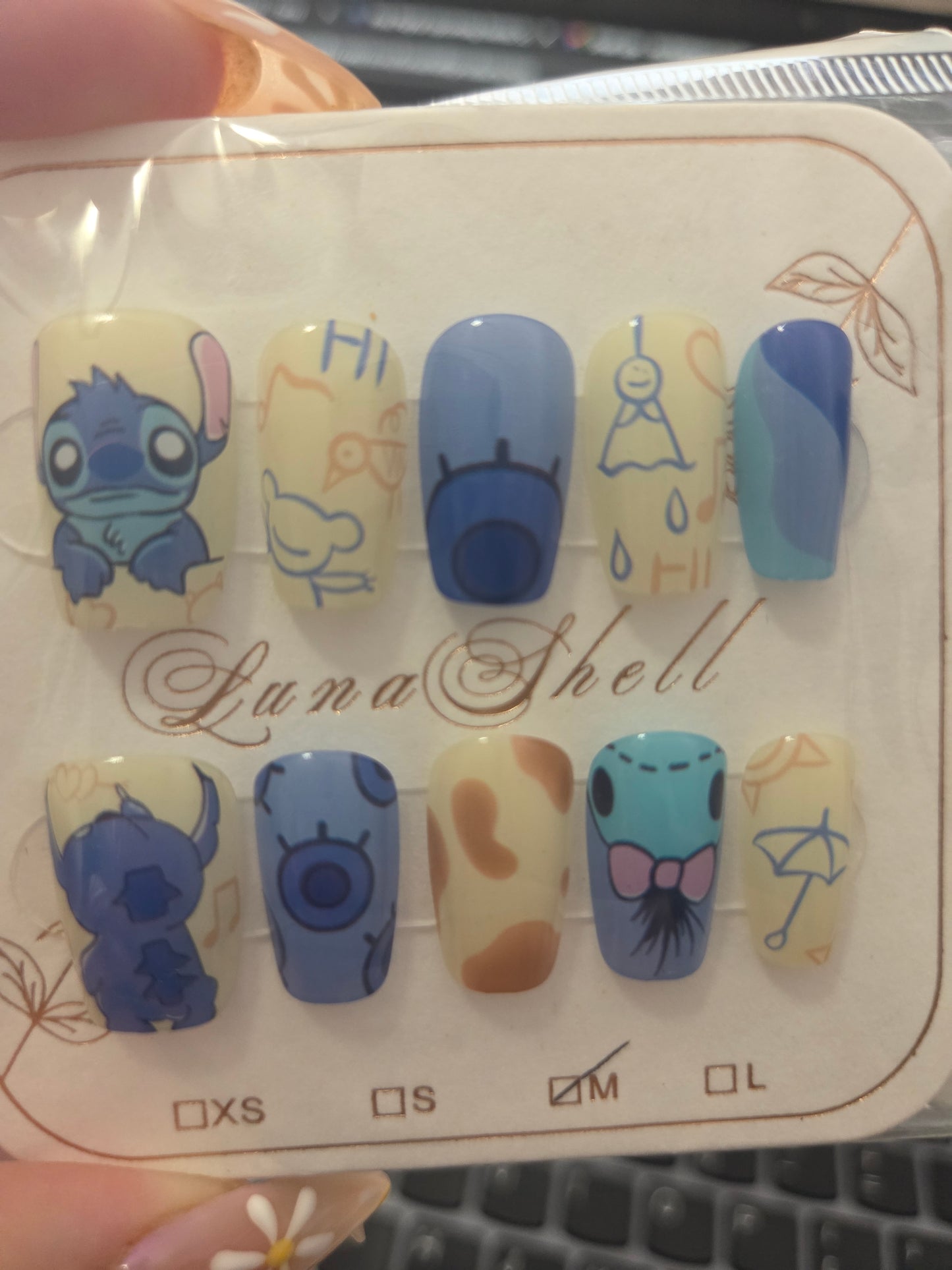 Blue Alien Press-On Nails