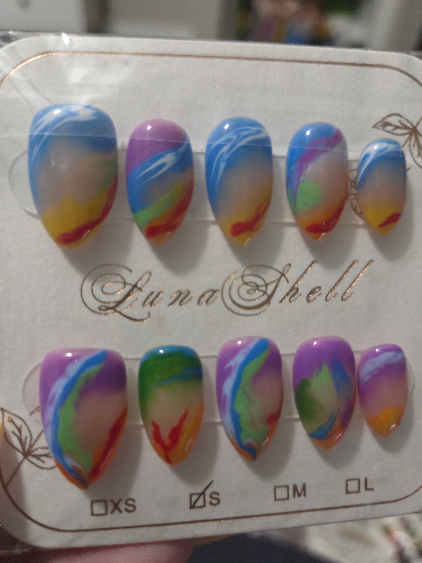 Rainbow Swirl Press-On Nails