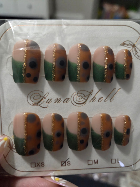 Teal Luxe Leopard Press-On Nails