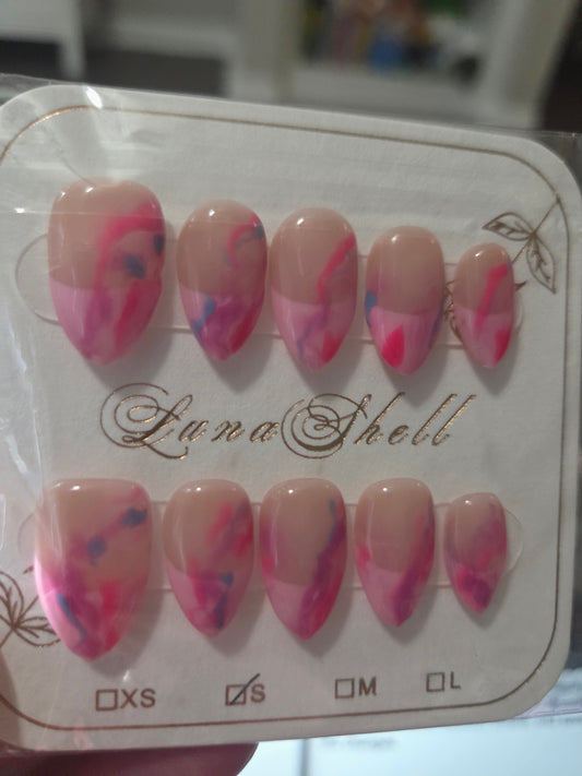 Blush Watercolor Press-On Nails