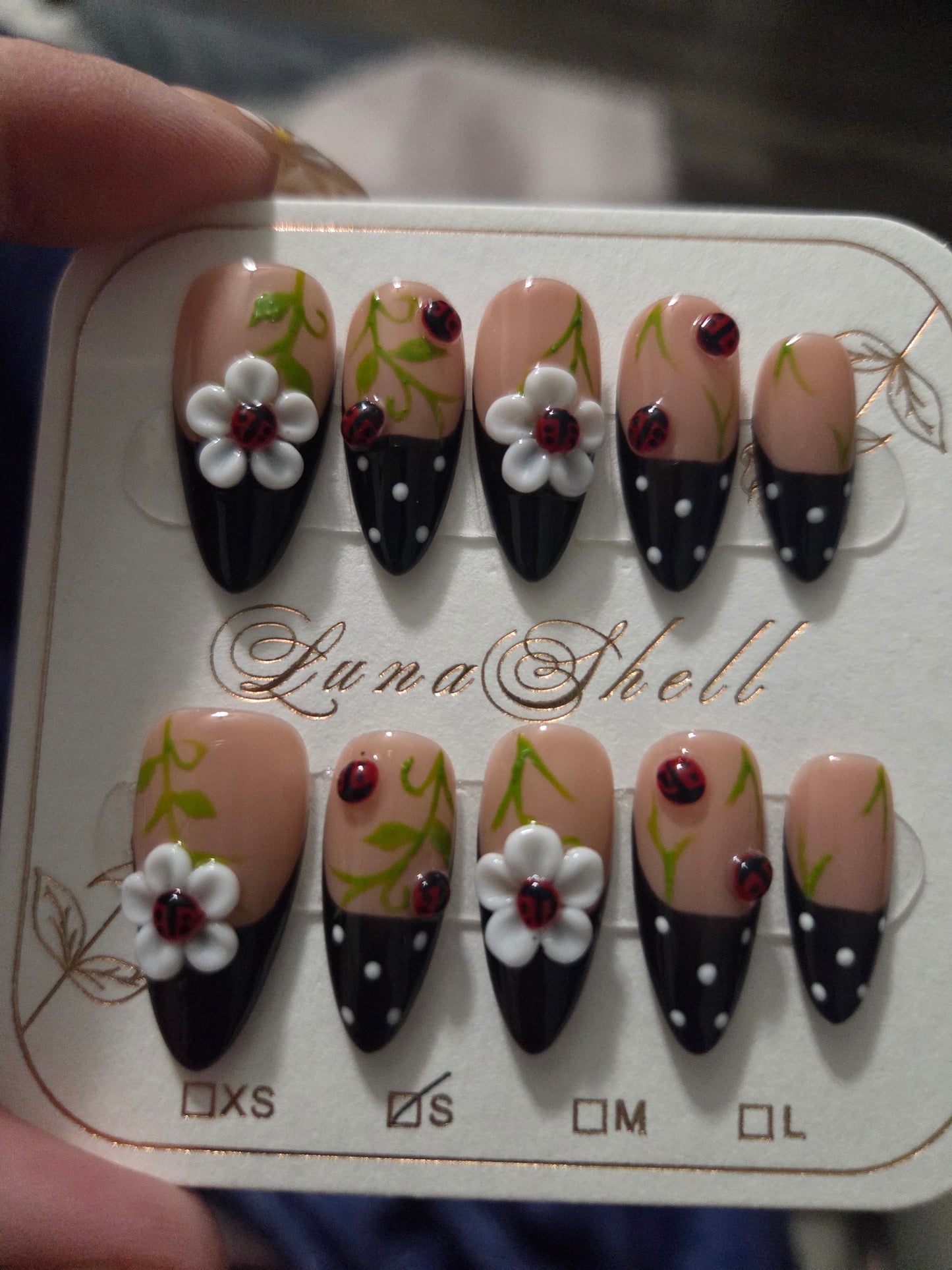 Ladybug Garden Press-On Nails