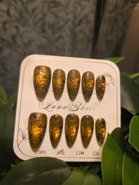 Golden Rose Press-On Nails