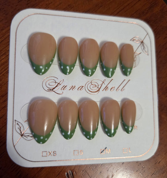Matcha Dot Press-On Nails