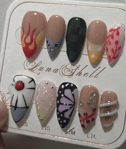 Hashira Hearts Press-On Nails