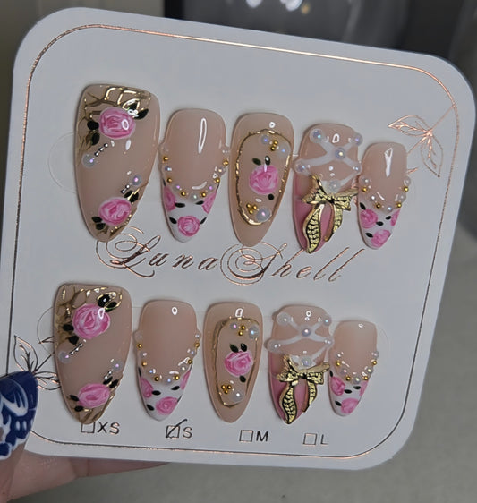 Rosette Reverie– BookTok Collection Press-On Nails