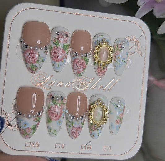 Rose Court Elegance – BookTok Collection Press-On Nails