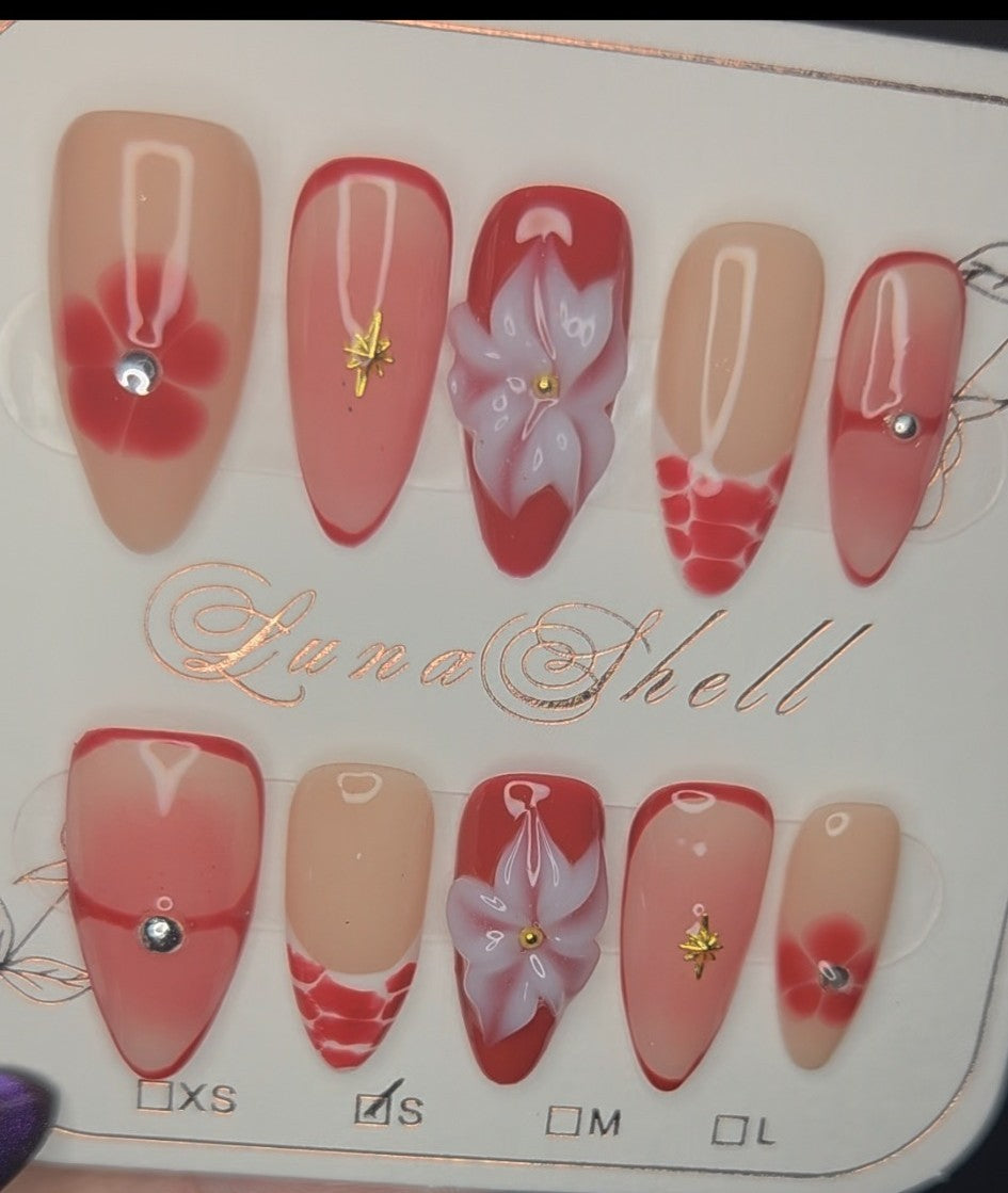 Crimson Bloom - French Tip