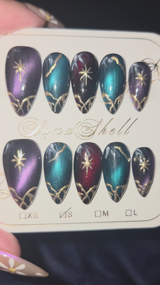 Nebula Nights Cat Eye Press-On Nail