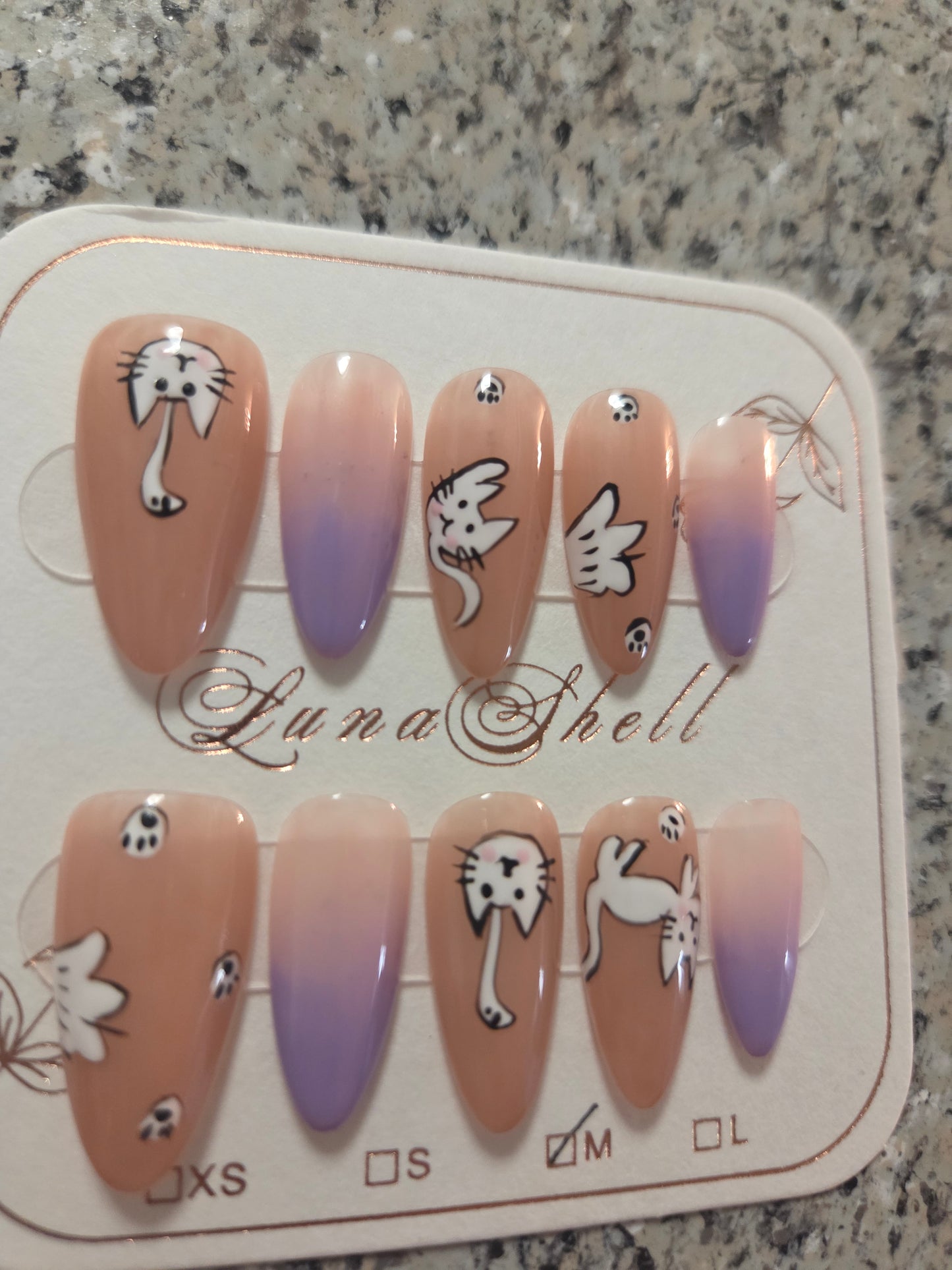 Pastel Kitty Press-On Nails