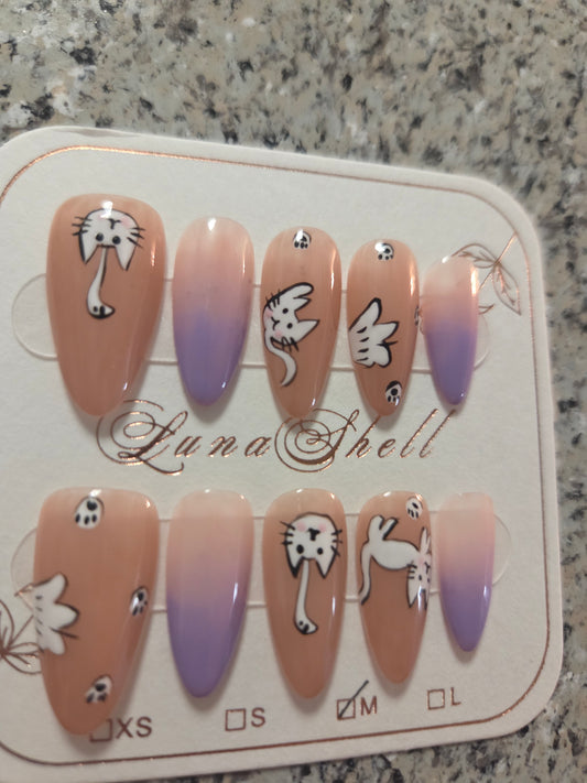 Pastel Kitty Press-On Nails